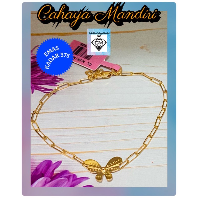 Gelang Emas Kadar 375 (8K) Berat +/- 1,55 gram