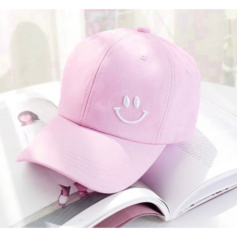 COD Topi Baseball Kekinian Murah Bordir Gaya Korea Pria Wanita Model Smile Senyum Distro