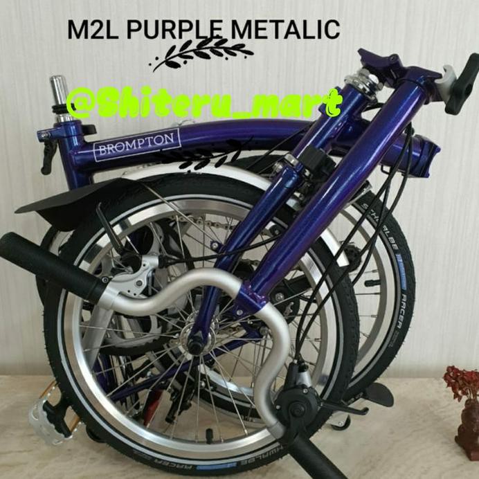 Sepeda Lipat Folding Bike 16 Inch Brompton M2L purple metalic