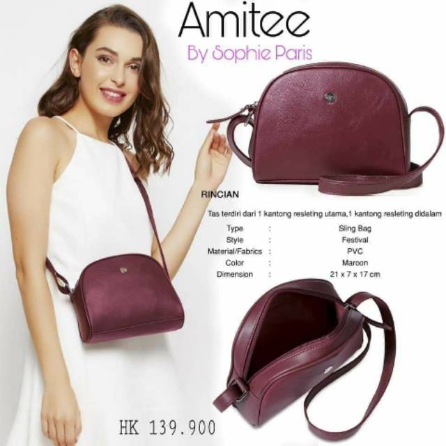 TAS AMITEE SERIES : AMITEE / AMATIA PINK , SOPHIE MARTIN PARIS PROMO SELEMPANG WANITA