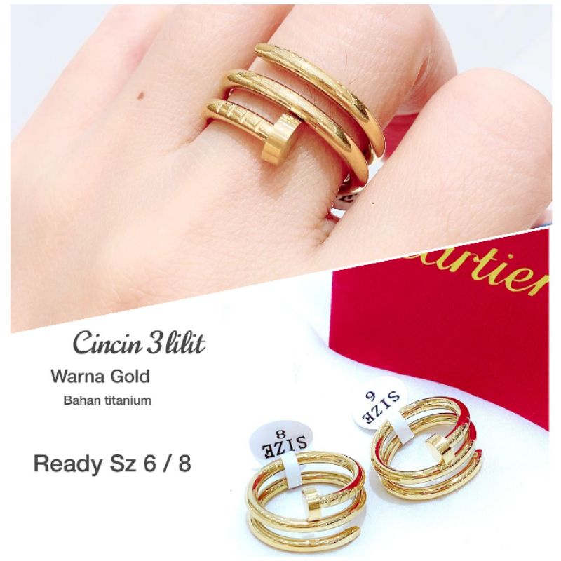 Promo Cincin Titanium asli Premium Quality Anti karat anti alergi Ring Stainless steel Branded 01929