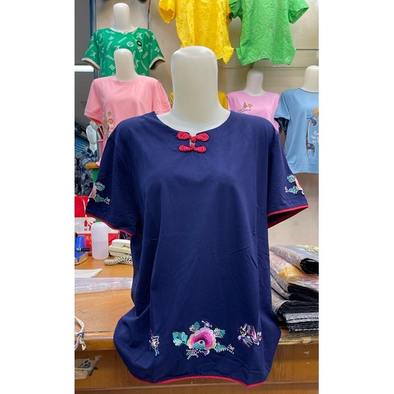 Kaos Lengan Pendek Bordir Import Blouse Wanita Variasi Bordir Import