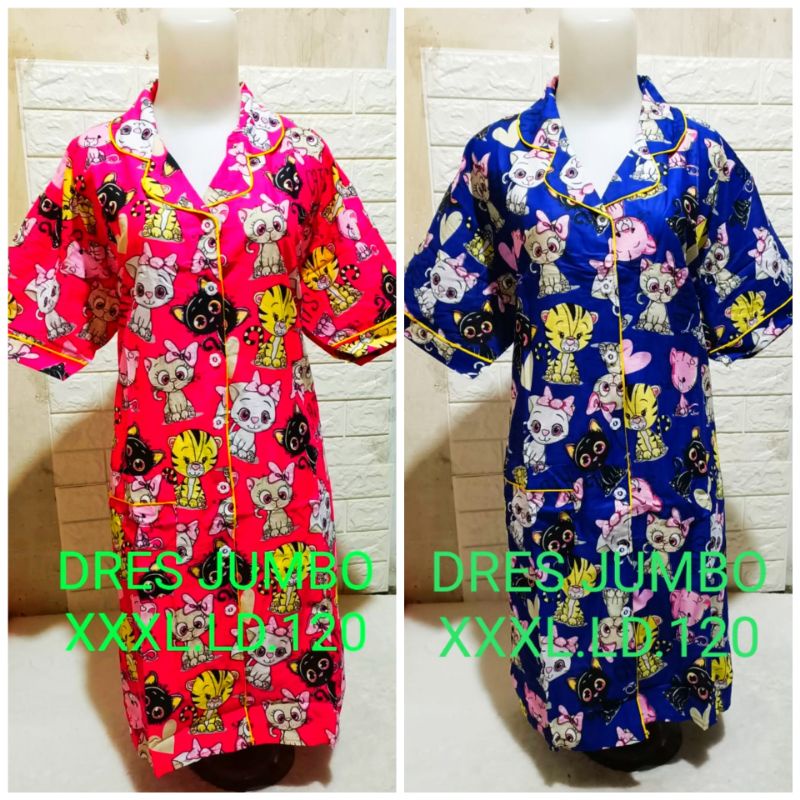 dres piyama wanita jumbo xxxl