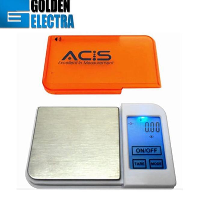 Timbangan Digital Mini Emas Batu akik, ACIS / MA-100A Pocket Scale - putih orange