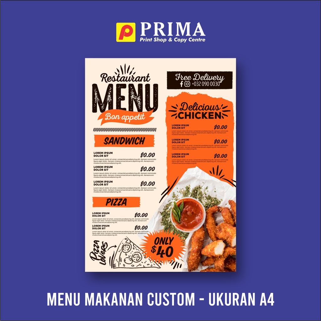 Jual CETAK DAFTAR MENU CUSTOM - UKURAN A4 Indonesia|Shopee Indonesia