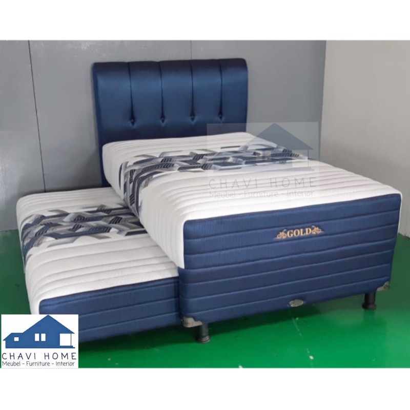 Set kasur springbed sorong 2in1 central gold spring bed ukuran 120 bergaransi kualitas terbaik