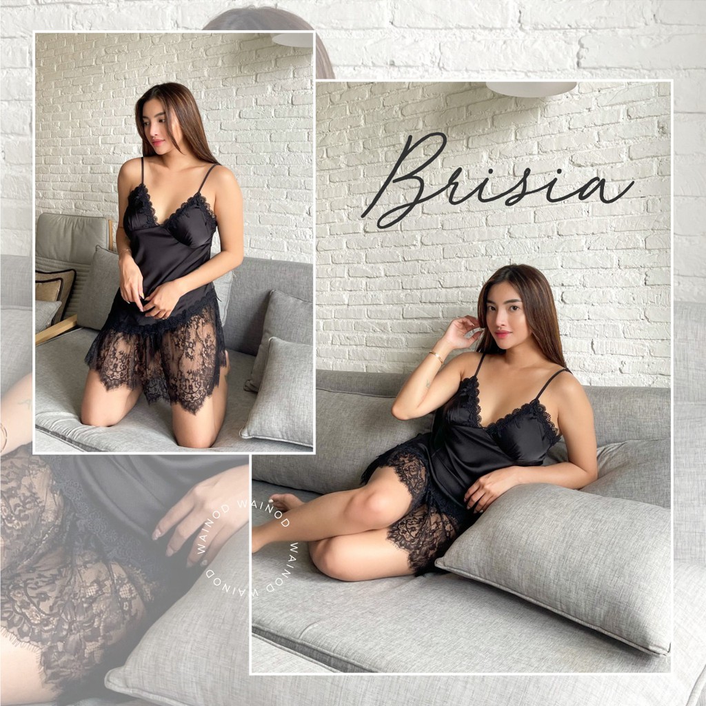 BRISIA S-2XL sexy lingerie dress satin  - WAINODSHOP