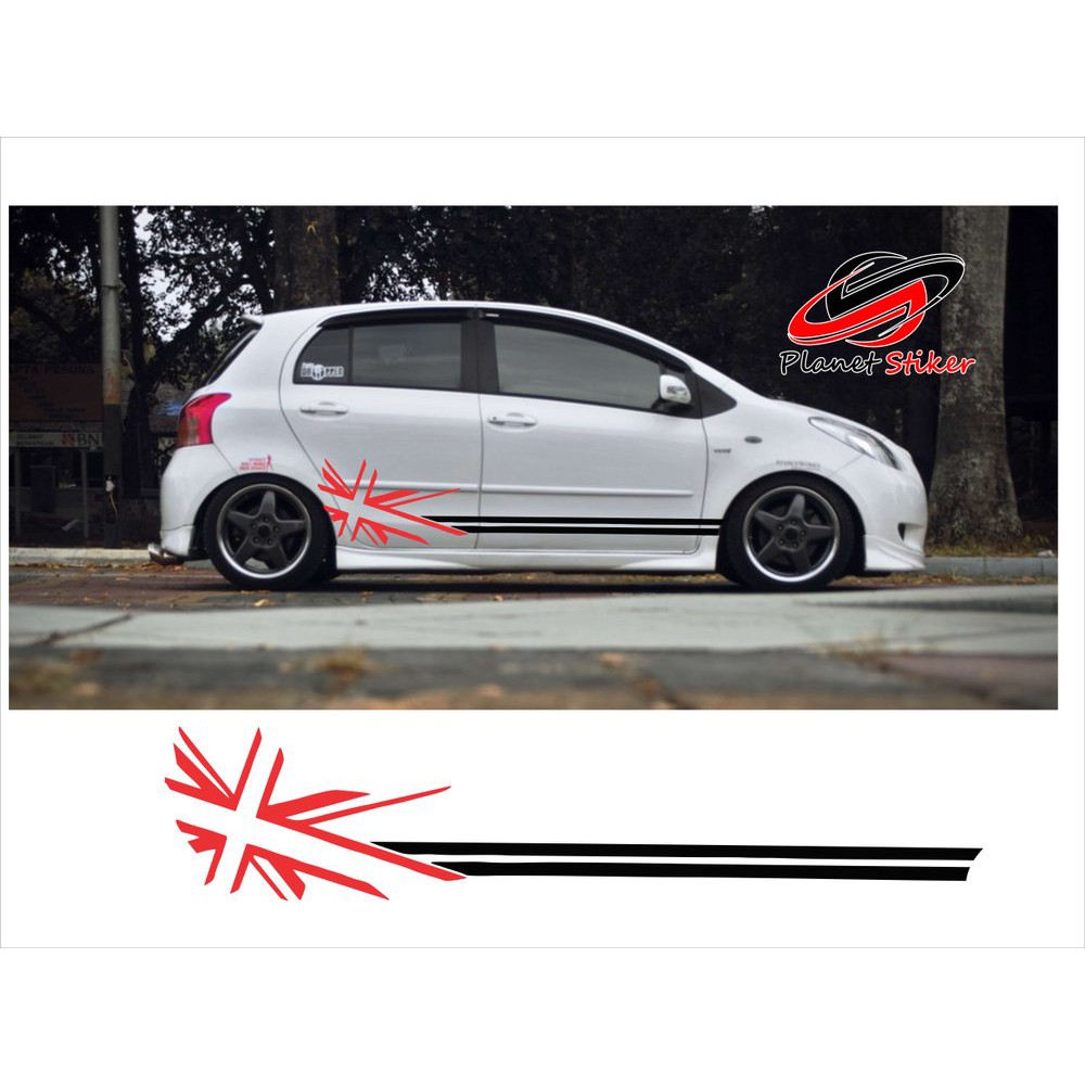 CUTTING STICKER STIKER MOBIL YARIS AYLA AGYA BRIO MARCH MIRAGE LIST ENGLAND KOMBINASI WARNA Shopee Indonesia