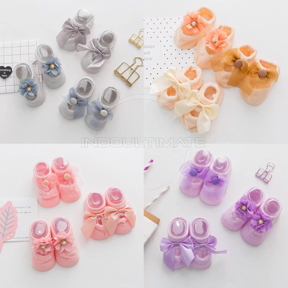 1Pcs Kaos Kaki Anak Bayi Perempuan 0-1 Tahun Alas Kaki Anak Bayi Balita Baru Lahir KKA-705 Baby Socks Pelindung Kaki Anak Sarung Tangan Kaki Bayi Cewek