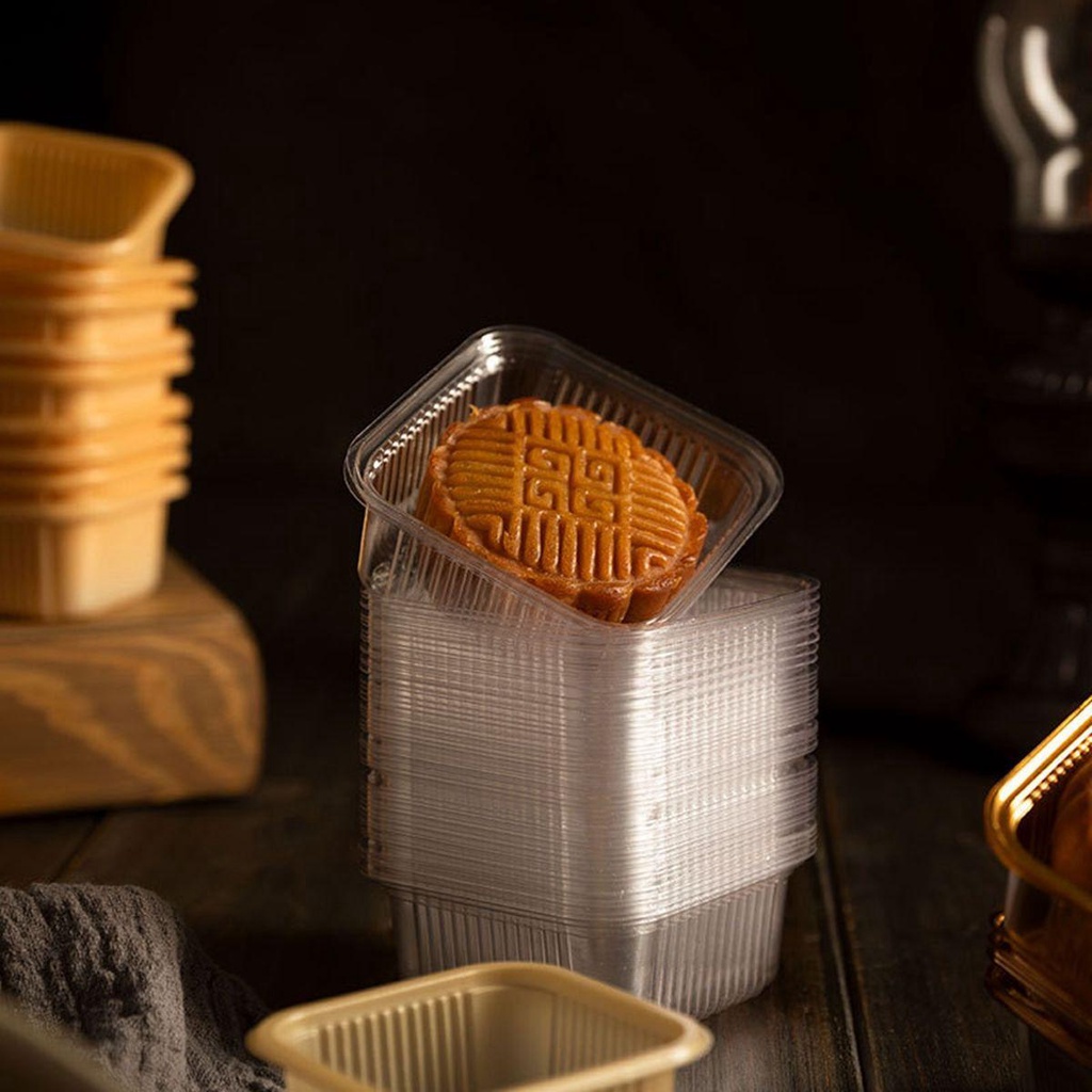 [Elegan] Tray Mooncake 100Pcs Wadah Cupcake Mousse Individu Sekali Pakai