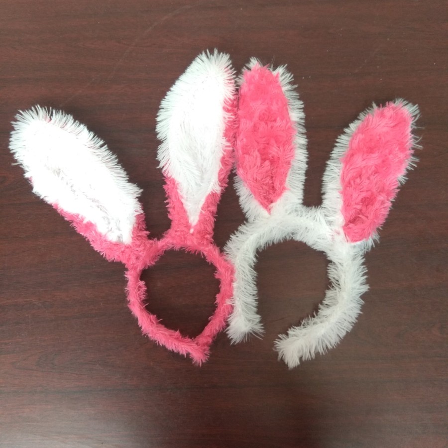 bando kelinci bulu kawat / bunny ears kain rasfur all size kostum