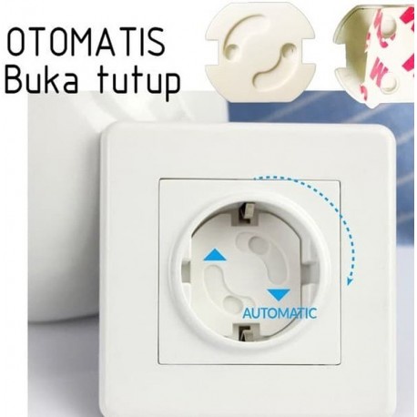 Penutup Colokan Listrik Otomatis Cover Lubang Pengaman Lobang Colokan Listrik Putar Fleksibel Socket Cover Baby Safety Bear Beruang Keamanan Bayi Babymaniashop