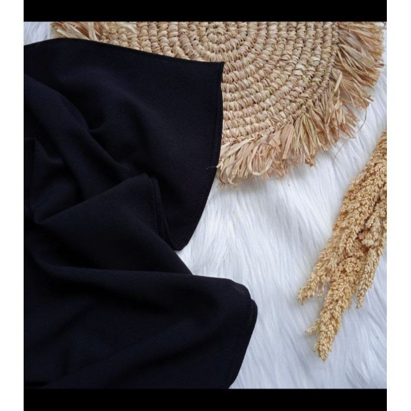 Pasmina Diamond Ceruty 180x75 Pashmina Panjang sabyan Basic Non Instan hijab Terlaris-Pashmina Hitam