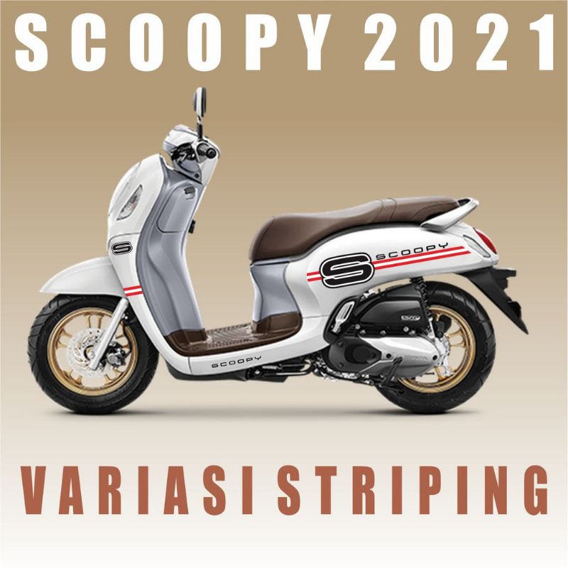 COD STRIPING SCOOPY 2021 SIMPLE / STIKER STICKER MOTOR HONDA SCOOPY 2021 LIS MERAH VARIASI