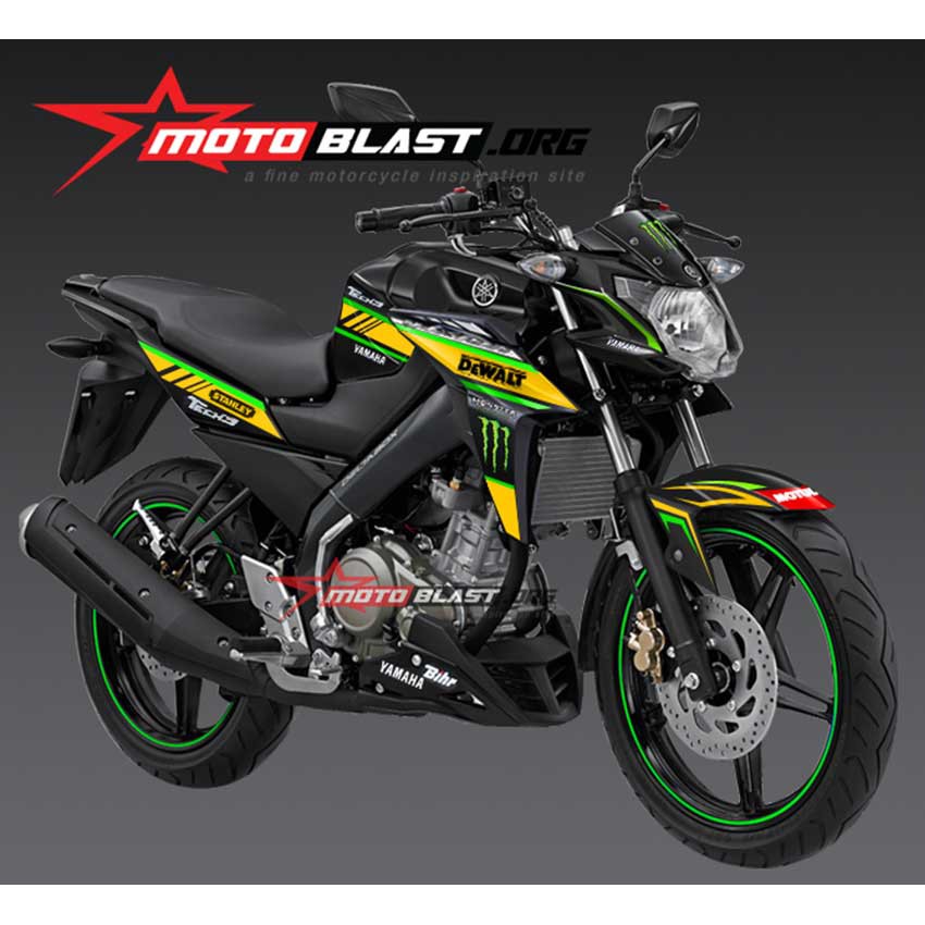 Decal Stiker Yamaha Vixion Advance Black Tech 3 New Style Shopee