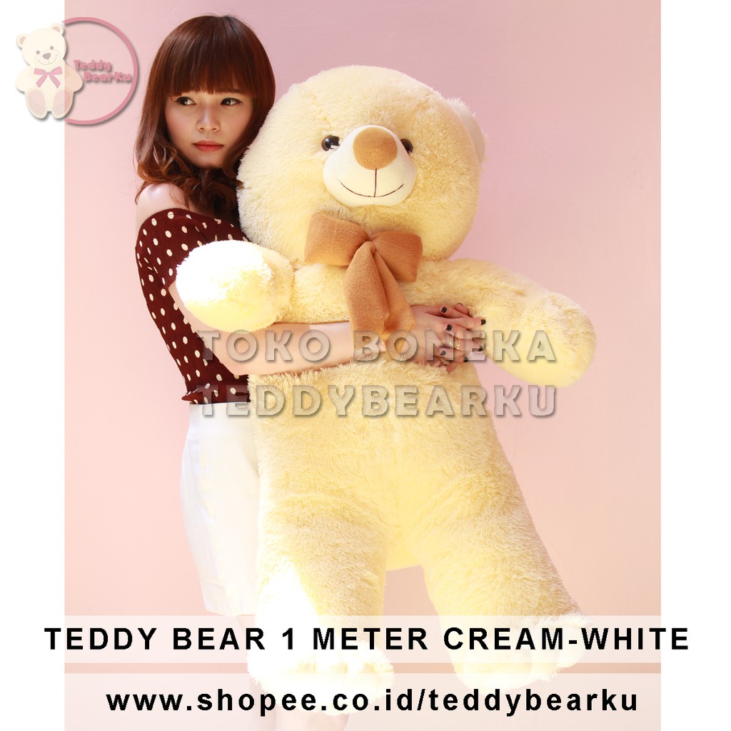 TEDDY BEAR JUMBO 1 METER CREAM-WHITE