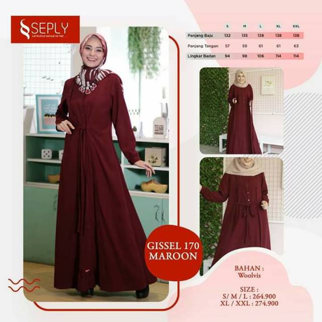 Gamis SEPLY GISSEL 170 Maroon || Ethica Seply