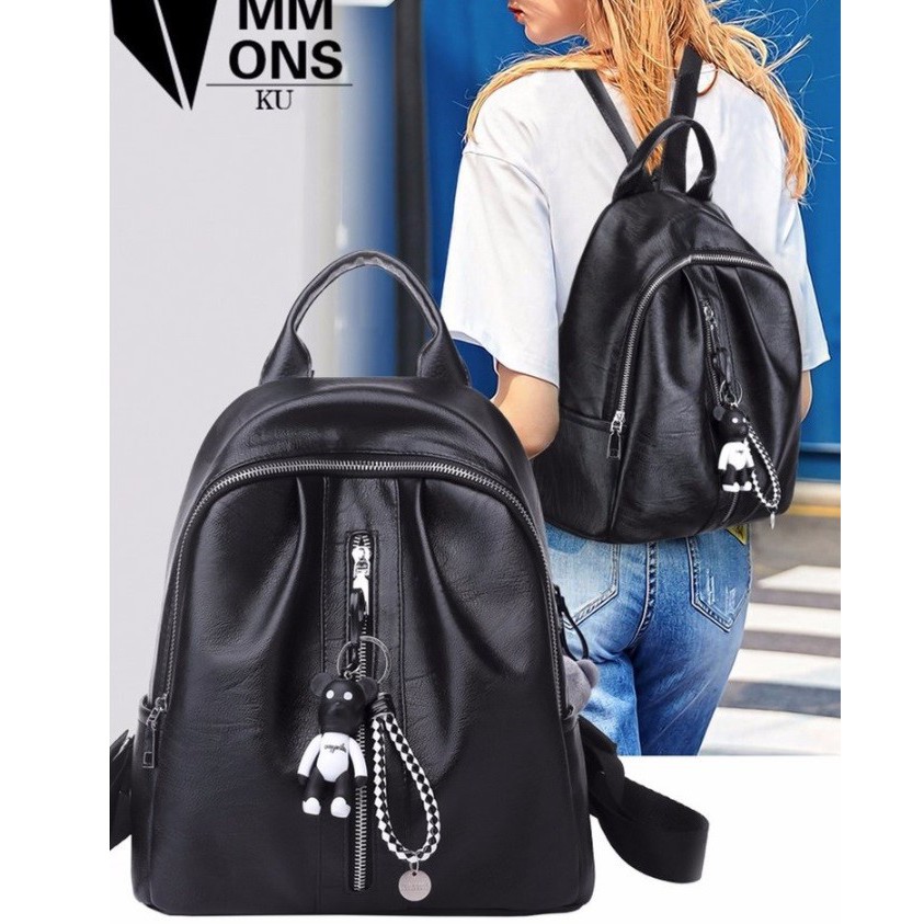 Backpack tas Punggung Remaja Wanita Import Bonus Gantungan Tas - FN003