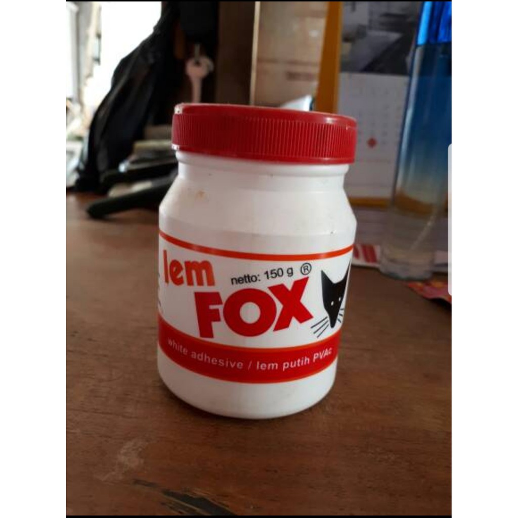 

Lem Fox Putih Merah Botol Kecil 150gram/ Lem Fox Kayu Kertas Kardus Dll/ Lem Fox Botol 150 gram