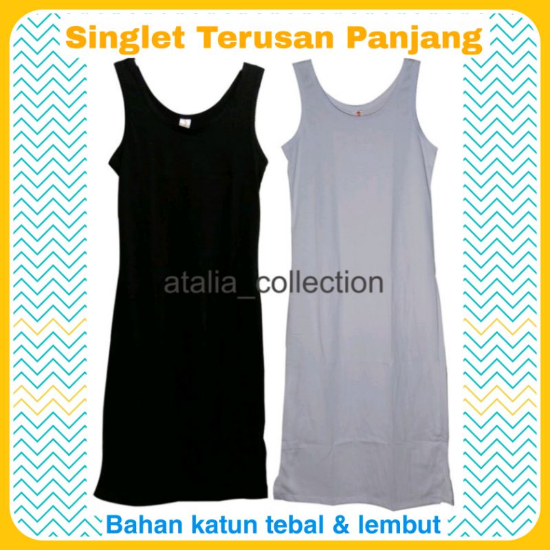 Daleman Wanita Terusan Panjang  Kaos dalam Terusan Panjang  Singlet Terusan Panjang Tank Top Terusan