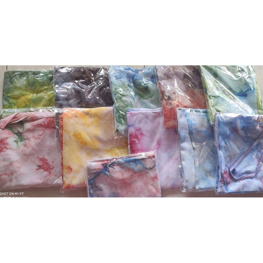 PROMO 10.10 !!! HIJAB BERGO INSTAN MARYAM MOTIF TIE DYE ORIGINAL BAHAN CREPE DIAMOND - SIZE BESAR-SERI M