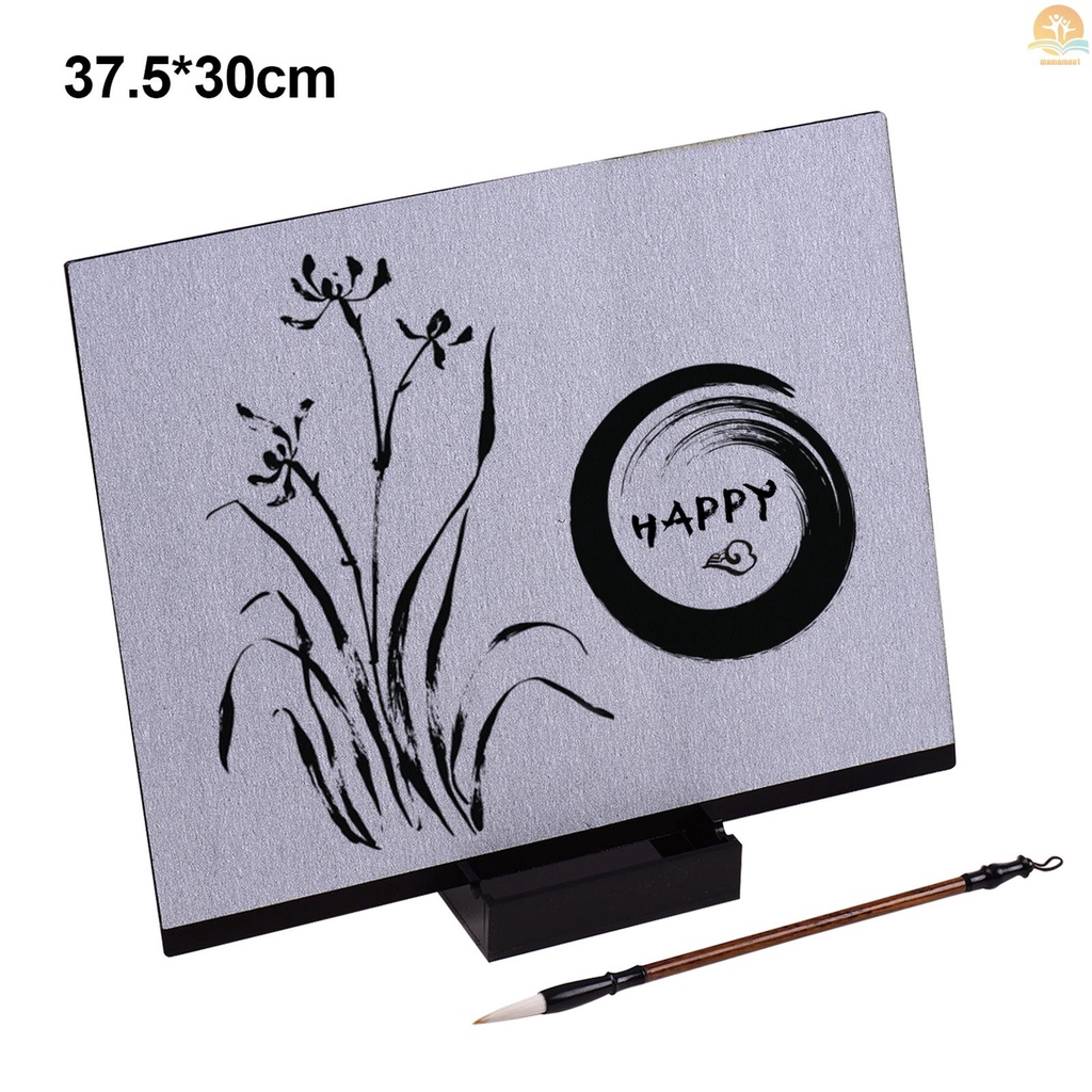 Reusable Buddha Board Artist Board Paint with Water Brush &amp; Stand Release Pressure Relaxation Meditation Art Mindfulness Relaxing Gift for Children Students Teenagers Adults Drawing Painting Writing