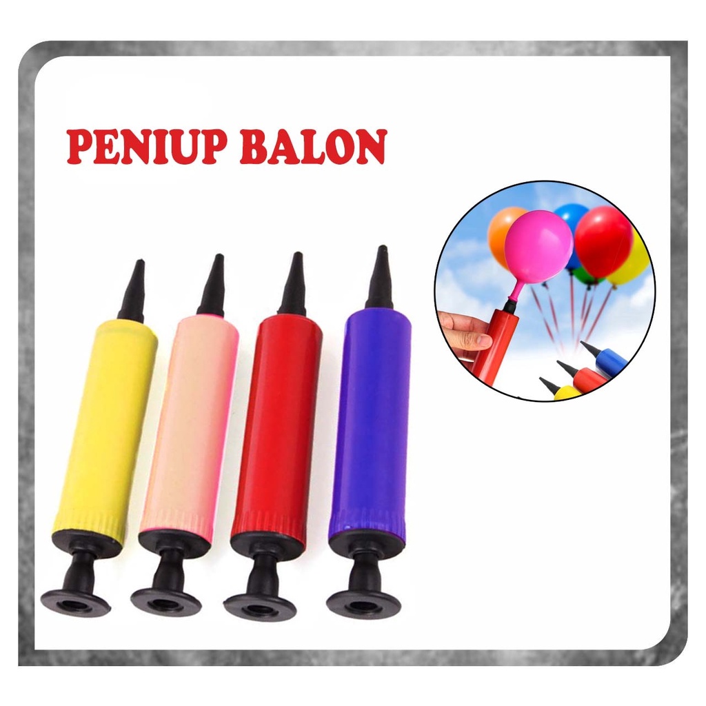 POMPA BALON MINI TANGAN MANUAL WARNA WARNI/Balloon Hand Pump Ulang Tahun Birthday