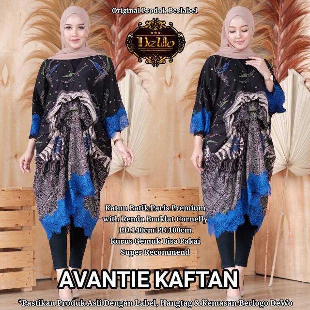 Batik Dewo - Avantie Kaftab - Atasan Batik Wanita - Kaftan Batik - Katun Batik Paris Premium - Mewah
