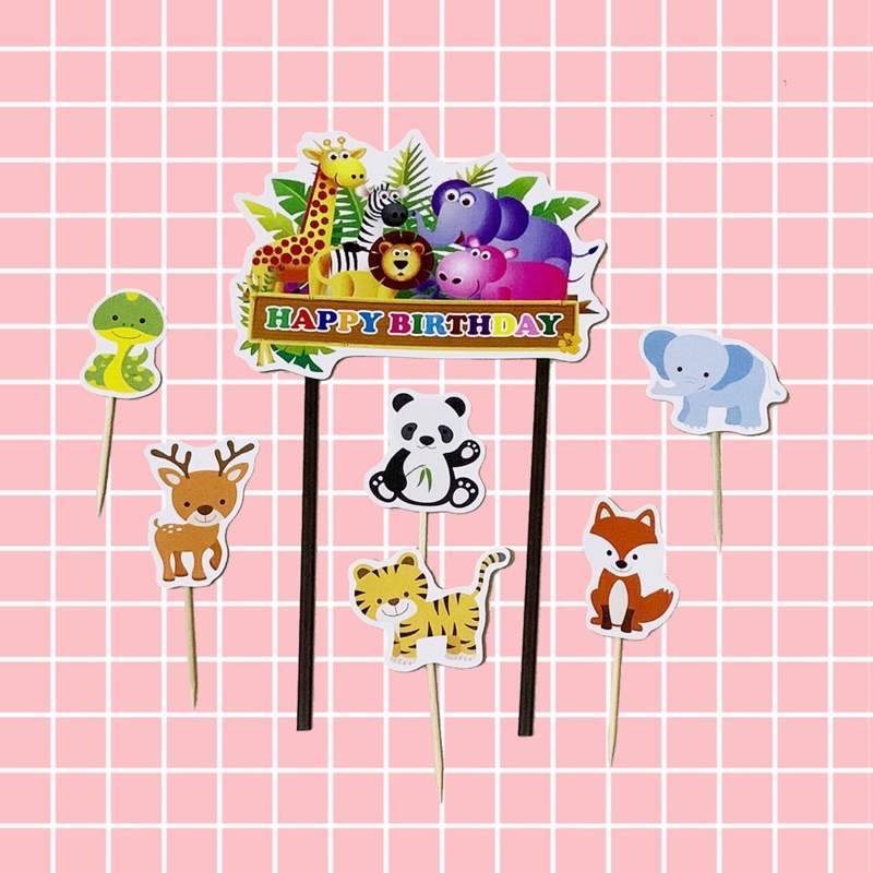 Cake Topper ANIMAL ZOO / Topper Kue ANIMAL ZOO / Hiasan Kue ANIMAL ZOO / ANIMAL ZOO