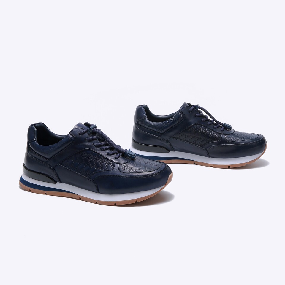 SEPATU SNEAKER EVERBEST PRIA ORIGINAL CASUAL KETS KULIT BIRU NAVY EMA1