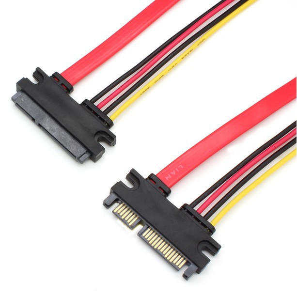 Kabel Extension SATA 22 Pin Male to Female SATA 7 + 15 pin 50cm