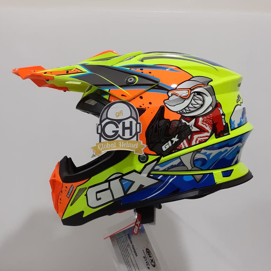 HELM CROSS GIX CROSS MOTIF SHARK YELLOW STABILO JPX CROSS