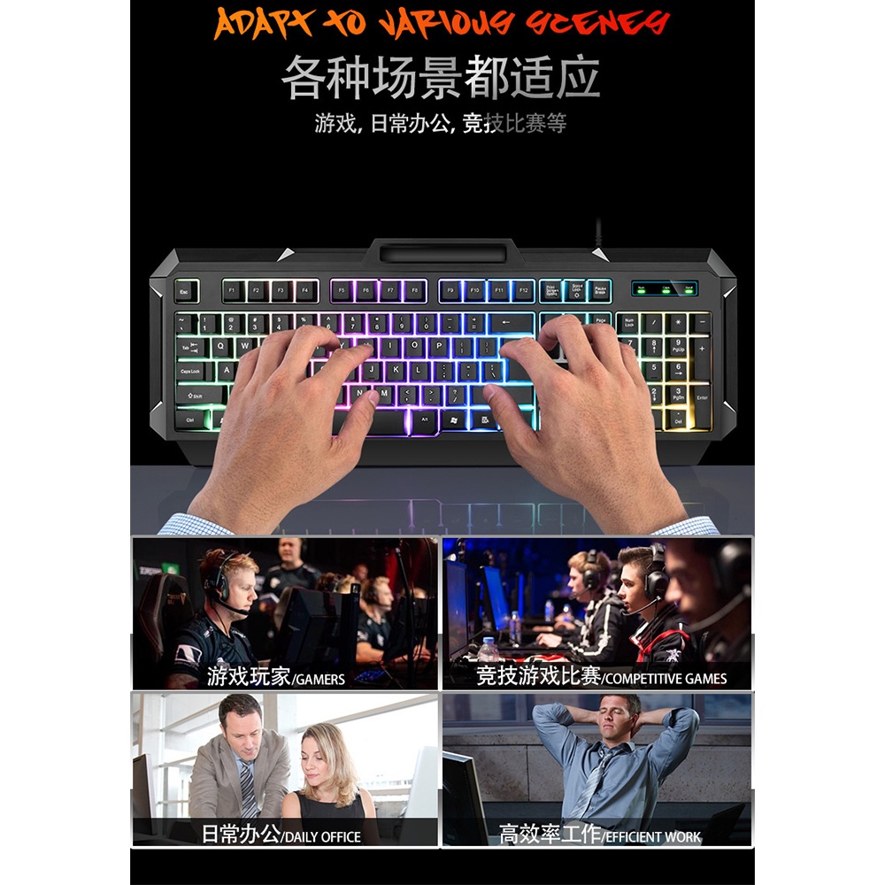 LDKAI Gaming Keyboard RGB LED - R290 - Black