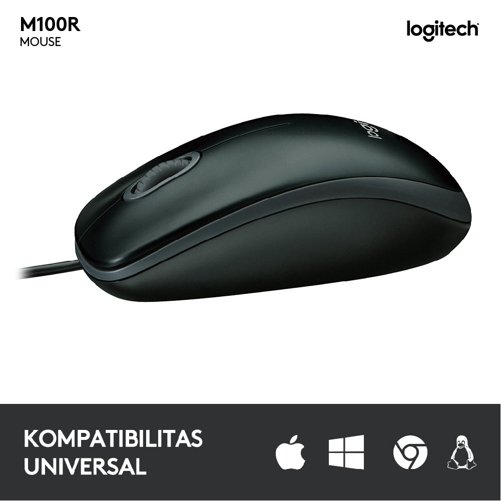 Logitech M100r USB Optical Wired Mouse