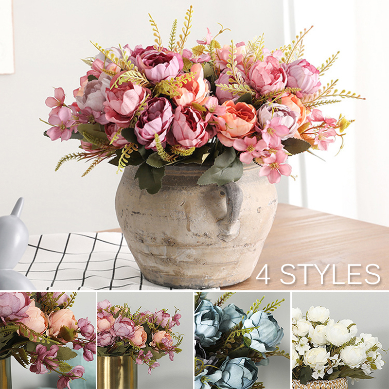 5 Heads Artificial Flowers Bouquet Silk Flower Bunga Peony 5 Heads Artificial Flowers Bouquet Silk Flower Bunga Peony