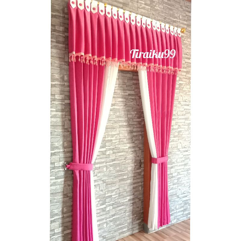 Gorden jendela poni Korden minimalis Hordeng satu set Pintu