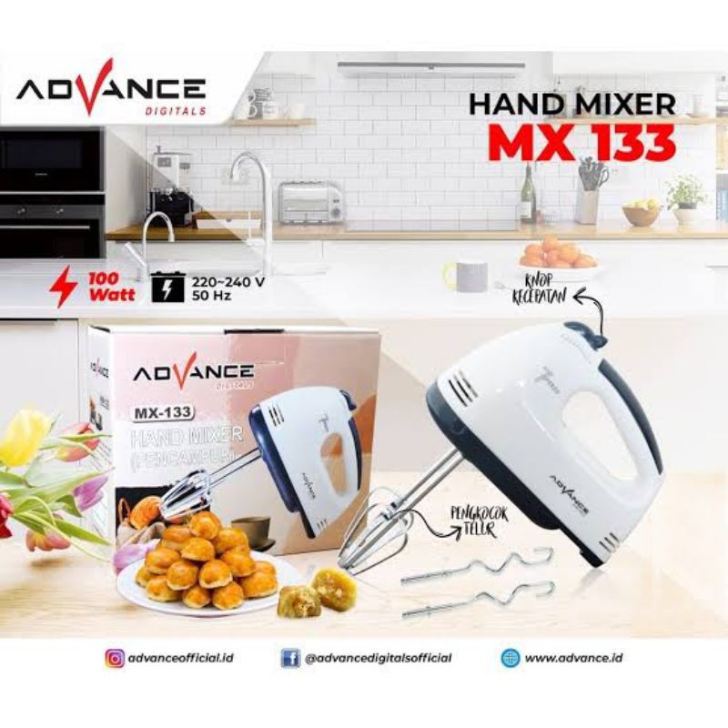 Hand Mixer super advance, Pengaduk 7 Kecepatan Otomatis - Free 4 Buah Alat Pengocok / Mixer