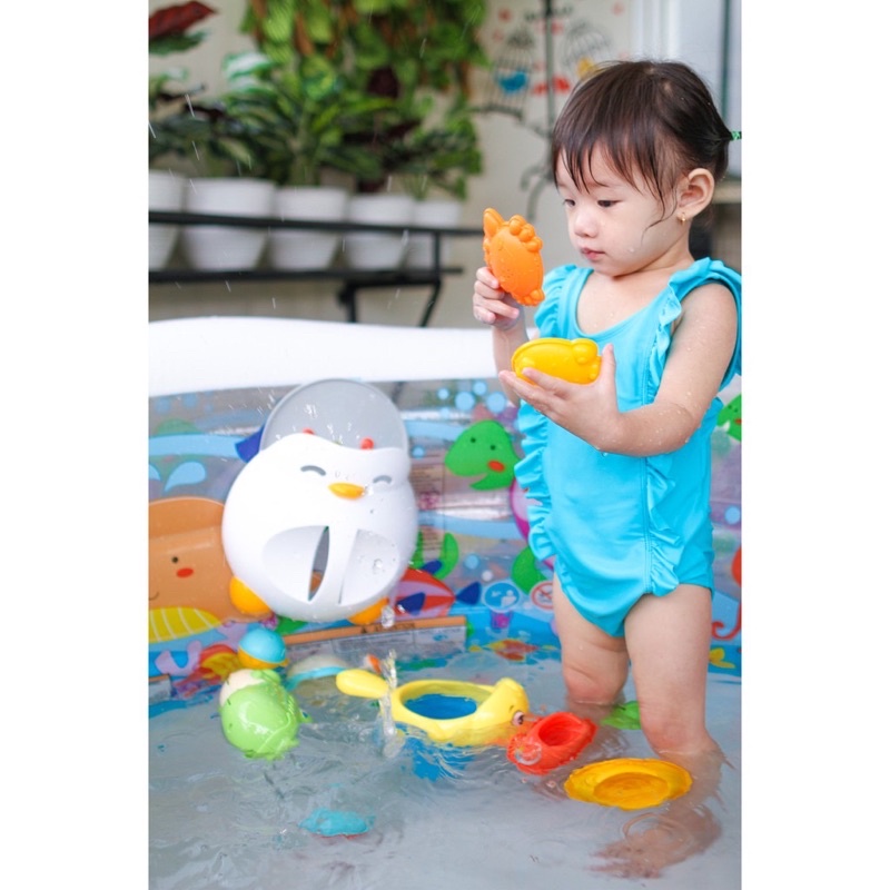 Bebe Smart Bath Toys Bubbly Pinguin Mainan Mandi Bayi Edukasi Sensorik Permainan Air