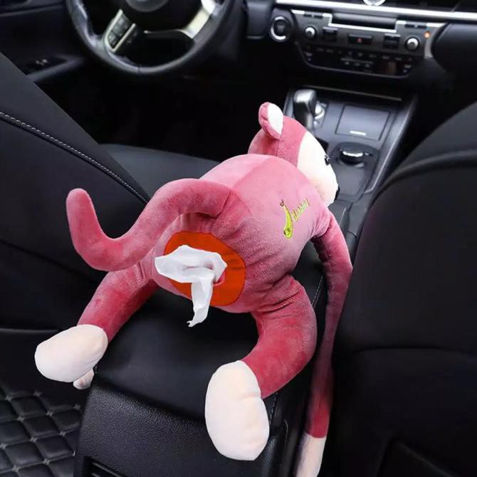 Hemat Tempat Tissue Monyet/Gantungan Tissue Monyet/Kotak Tisu Monyet Pink Bagus