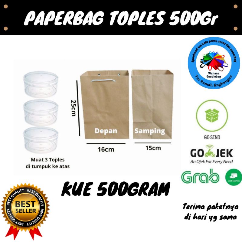 paper bag toples 500gram/tas kue (12pcs)