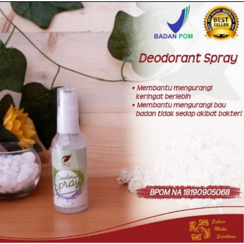 Deodorant Spray SR12 Deospray Herbal Non Alkohol Menghilangkan Bau Badan Bau Helm