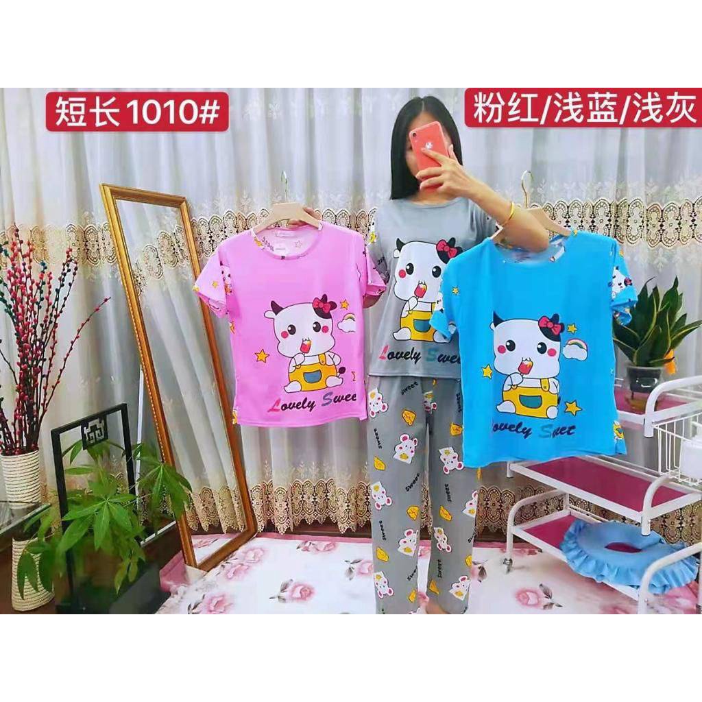 Grosir Baju Tidur Spandex Korea Stelan Dewasa CPHP 3 IN 1 CELANA PANJANG DAN CELANA PENDEK Wanita/Baby doll/Piyama/Murah