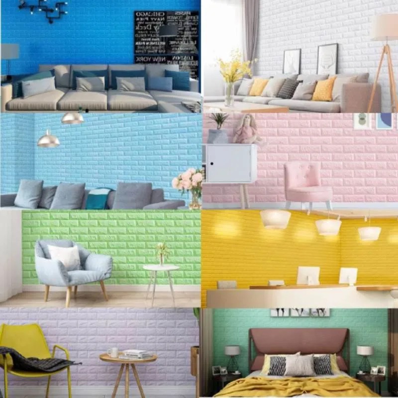 Wallpaper Dinding Foam 3D Kecil Motif BATA Gradient / walpaper dinding Foam HIGH QUALITY-3