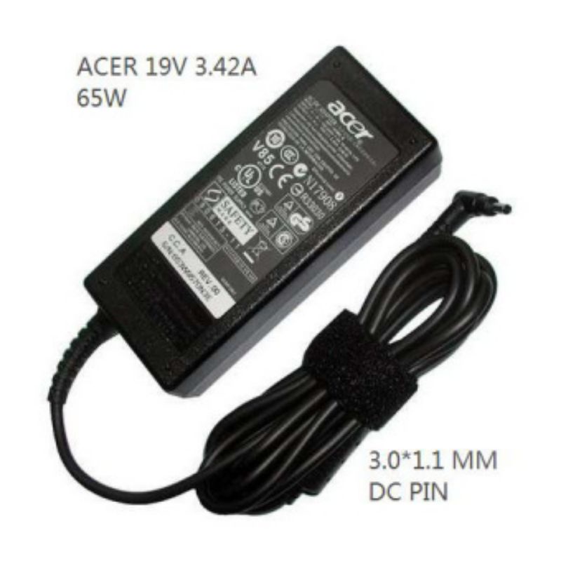 Adaptor Charger Acer 19V 3.42A DC 3.0*1.1 mm