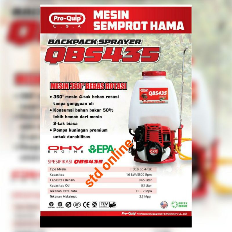 QBS 435 MESIN PENYEMPROT HAMA 4TAK PRO QUIP