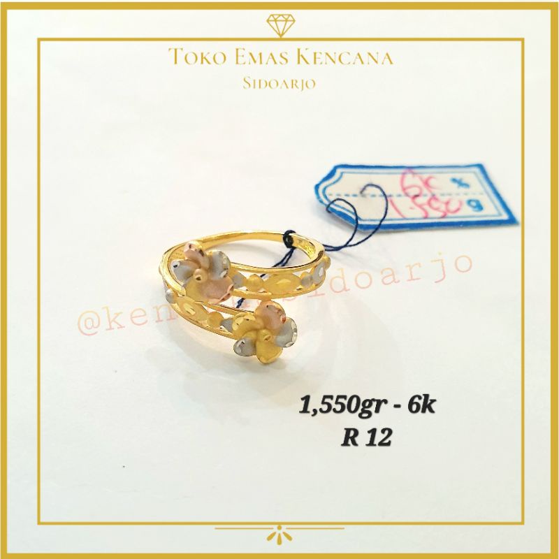 Cincin talip bunga 3 warna