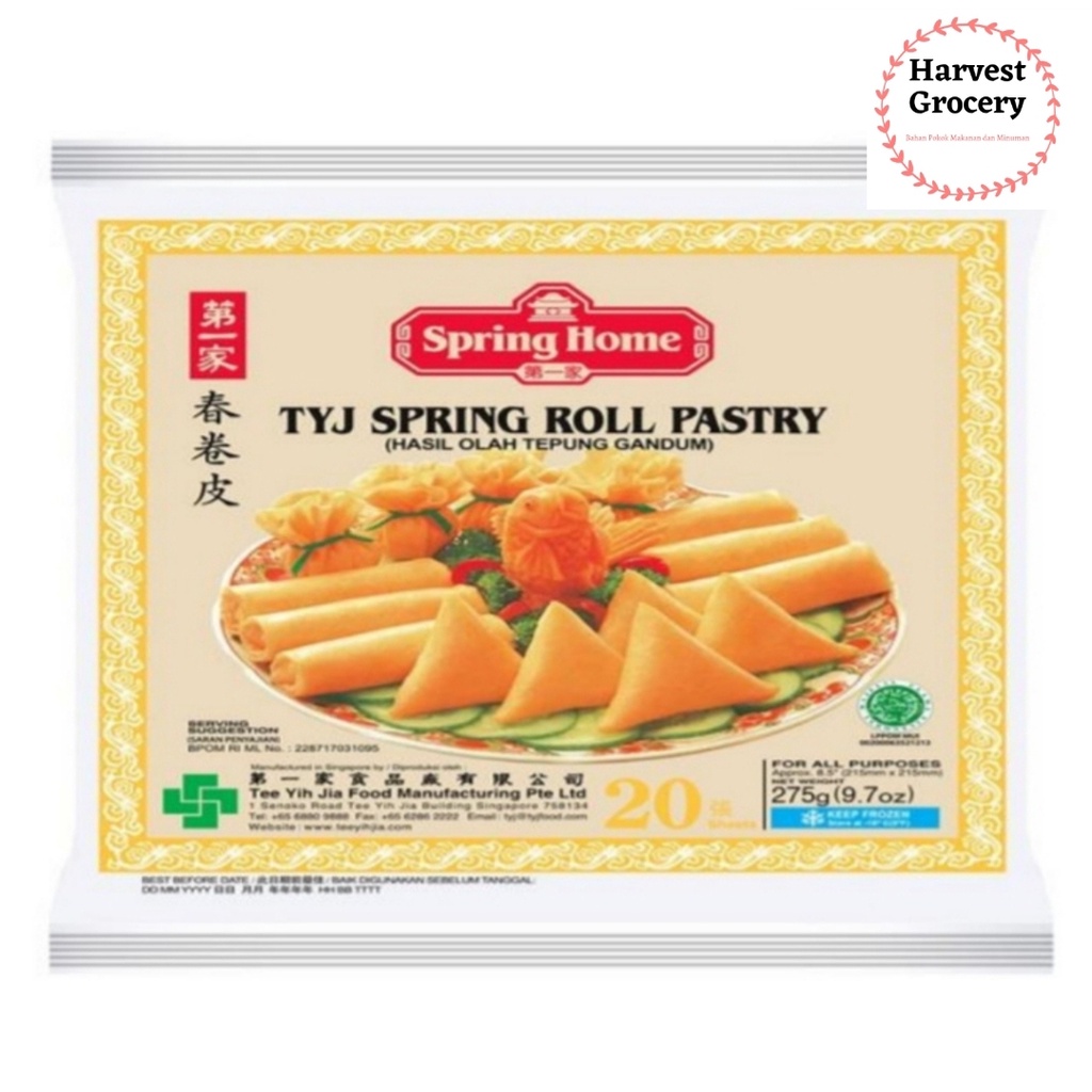 

TYJ Spring Roll Pastry (Kulit Pangsit) 8,5 inch 20 Lembar 275Gr
