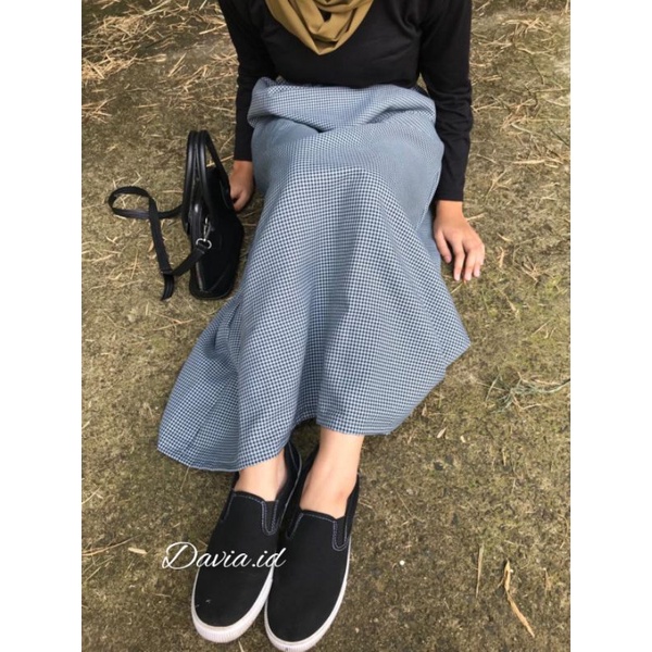 AMINAH SKIRT  - Rok Tartan / Rok Panjang Kotak Kotak A Line / Rok Feminim