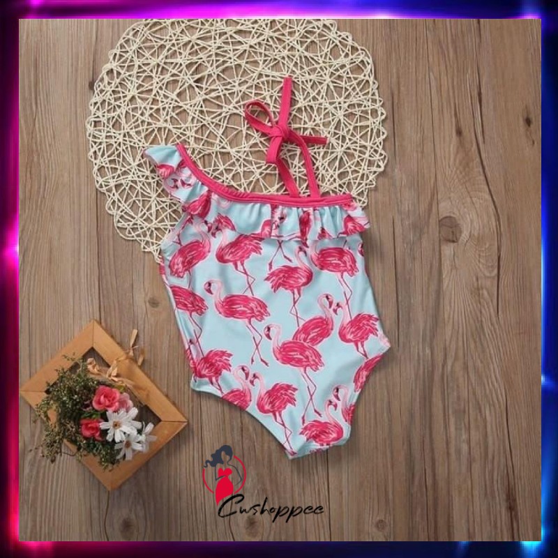 Bikini Anak Bayi Flamingo Lucu Baju Renang Swimsuit Swimwear Baby - 0 - 12 bulan BAJU SEKSI BAJ