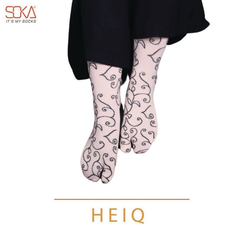 Kaos Kaki Jempol Telapak Hitam Motif Vintage SOKA Batik Heiq